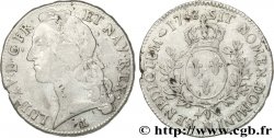 LOUIS XV DIT LE BIEN AIMÉ Écu aux branches d’olivier, tête ceinte d’un bandeau 1748 Montpellier TB/TB+