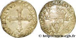 CHARLES X, CARDINAL DE BOURBON Quart d&nbsp;écu, croix de face 1591 Nantes