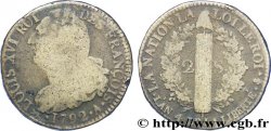 LOUIS XVI (MONARQUE CONSTITUTIONNEL)  2 sols dit &nbsp;au faisceau&nbsp;, type FRANÇOIS 1792 Paris TB/TB+