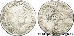 LOUIS XIV LE GRAND OU LE ROI SOLEIL Quatre sols à la croix formée de lis 1676 Vimy-en-Lyonnais (actuellement Neuville-sur-Saône)