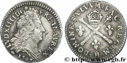 LOUIS XIV &nbsp;THE SUN KING&nbsp; 10 sols aux insignes 1707 La Rochelle