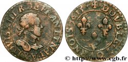 LOUIS XIII LE JUSTE Double tournois, 2e type 1615 Amiens