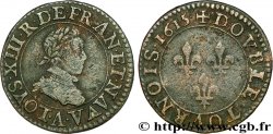 LOUIS XIII LE JUSTE Double tournois, type 1 1615 Paris, Moulin du Louvre