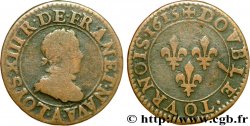 LOUIS XIII LE JUSTE Double tournois, type 1 1615 Paris, Moulin du Louvre