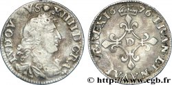 LOUIS XIV LE GRAND OU LE ROI SOLEIL Quatre sols à la croix formée de lis 1676 Vimy-en-Lyonnais (actuellement Neuville-sur-Saône)