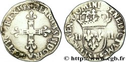 HENRY III Quart d écu, croix de face 1588 Rennes