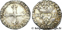HENRI III Quart d écu, croix de face 1589 Rennes
