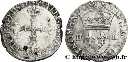 HENRI III Quart d&nbsp;écu, croix de face 1587 La Rochelle