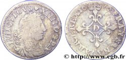 LOUIS XIV  THE SUN KING  Quatre sols à la croix formée de lis 1676 Vimy-en-Lyonnais (actuellement Neuville-sur-Saône)