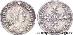 LOUIS XIV &nbsp;THE SUN KING&nbsp; Quatre sols à la croix formée de lis 1677 Vimy-en-Lyonnais (actuellement Neuville-sur-Saône)