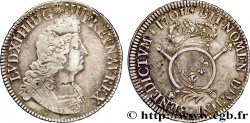 LOUIS XIV LE GRAND OU LE ROI SOLEIL Écu aux insignes 1701 Caen TTB