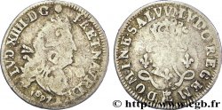 LOUIS XIV LE GRAND OU LE ROI SOLEIL Quatre sols aux deux L 1697 Lille B+