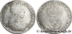 LOUIS XIV LE GRAND OU LE ROI SOLEIL Demi-écu, portrait à la mèche longue 1656 Bayonne TB+/TTB