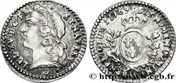LOUIS XV DIT LE BIEN AIMÉ Vingtième d&nbsp;écu aux branches d’olivier, tête ceinte d’un bandeau 1769  Metz SUP/TTB