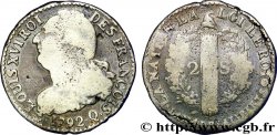 LOUIS XVI (MONARQUE CONSTITUTIONNEL)  2 sols dit  au faisceau , type FRANÇOIS 1792 Perpignan