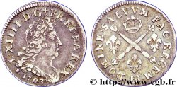 LOUIS XIV LE GRAND OU LE ROI SOLEIL Cinq sols aux insignes 1703 Strasbourg