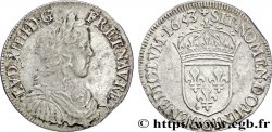 LOUIS XIV LE GRAND OU LE ROI SOLEIL Demi-écu, portrait à la mèche longue 1653 Poitiers TTB