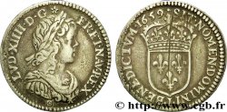 LOUIS XIV  THE SUN KING  Douzième d écu, portrait à la mèche longue 1659 Limoges VF