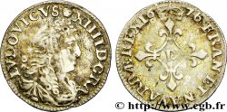 LOUIS XIV LE GRAND OU LE ROI SOLEIL Quatre sols à la croix formée de lis 1676 Vimy-en-Lyonnais (actuellement Neuville-sur-Saône)