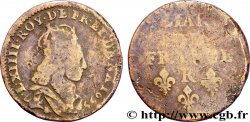 LOUIS XIV LE GRAND OU LE ROI SOLEIL Liard de cuivre, 2e type 1655 Nîmes
