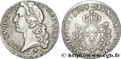 LOUIS XV DIT LE BIEN AIMÉ Écu aux branches d’olivier, tête ceinte d’un bandeau 1764 Aix-en-Provence TTB