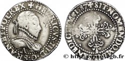 HENRI III Demi-franc au col gaufré 1587 Paris