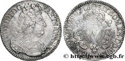 LOUIS XIV LE GRAND OU LE ROI SOLEIL Demi-écu aux trois couronnes 1711 Troyes TTB
