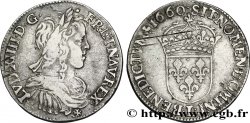 LOUIS XIV LE GRAND OU LE ROI SOLEIL Demi-écu, portrait à la mèche longue 1660 Bayonne TTB