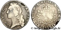 LOUIS XV DIT LE BIEN AIMÉ Écu aux branches d’olivier, tête ceinte d’un bandeau 1767 Aix-en-Provence TB