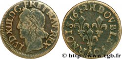 LOUIS XIII LE JUSTE Double tournois, type de Warin 1642 La Rochelle