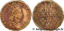 LOUIS XIV LE GRAND OU LE ROI SOLEIL Liard de cuivre, type 1 de Vimy 1655 Vimy