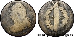 LOUIS XVI (MONARQUE CONSTITUTIONNEL)  2 sols dit &nbsp;au faisceau&nbsp;, type FRANÇOIS 1792 Paris