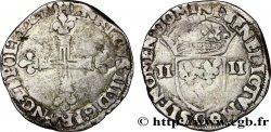 HENRI III Quart d&nbsp;écu, croix de face 1583 Saint-Lô