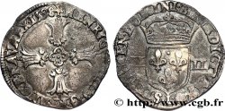 HENRI IV LE GRAND Quart d&nbsp;écu, croix feuillue de face 1598 Bayonne