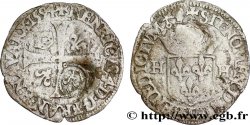 HENRI IV LE GRAND Quinzain sur un douzain aux deux H, 3e type d’Henri IV 1594 Bayonne