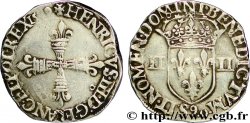 HENRI III Quart d&nbsp;écu, croix de face 1579 Rennes TTB/TTB+