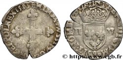 HENRI III Quart d&nbsp;écu, croix de face 1585 Rennes