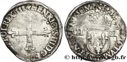 HENRI III Quart d&nbsp;écu, croix de face 1588 Nantes