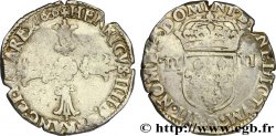 HENRI IV LE GRAND Quart d&nbsp;écu, croix feuillue de face 1606 Angers