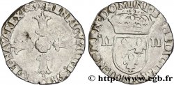 HENRI IV LE GRAND Quart d&nbsp;écu, croix feuillue de face 1605 Angers B+/TB