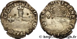 HENRI III Huitième d&nbsp;écu, croix de face 1589 Nantes