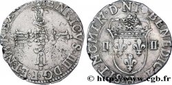 HENRI IV LE GRAND Quart d&nbsp;écu, croix feuillue de face 1606 La Rochelle