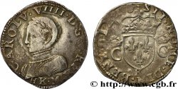 CHARLES IX Teston, 2e type 1563 Bordeaux TB+