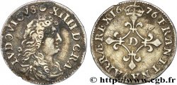 LOUIS XIV LE GRAND OU LE ROI SOLEIL Quatre sols à la croix formée de lis 1676 Vimy-en-Lyonnais (actuellement Neuville-sur-Saône)