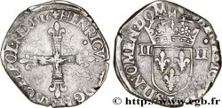 HENRI III Quart d&nbsp;écu, croix de face 1586 Nantes
