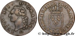 LOUIS XVI Sol dit  à l écu  1791 Orléans