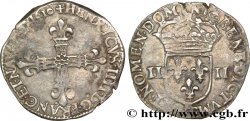 HENRY IV Quart d écu, croix bâtonnée et fleurdelisée de face 1610 Nantes
