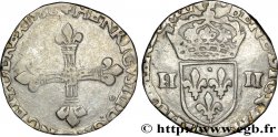 HENRY III Quart d écu, croix de face 1586 Rennes
