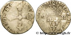 HENRY III Quart d&nbsp;écu, croix de face 1585 Nantes fS