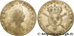 LOUIS XIV LE GRAND OU LE ROI SOLEIL Demi-écu aux insignes 1702 Lille